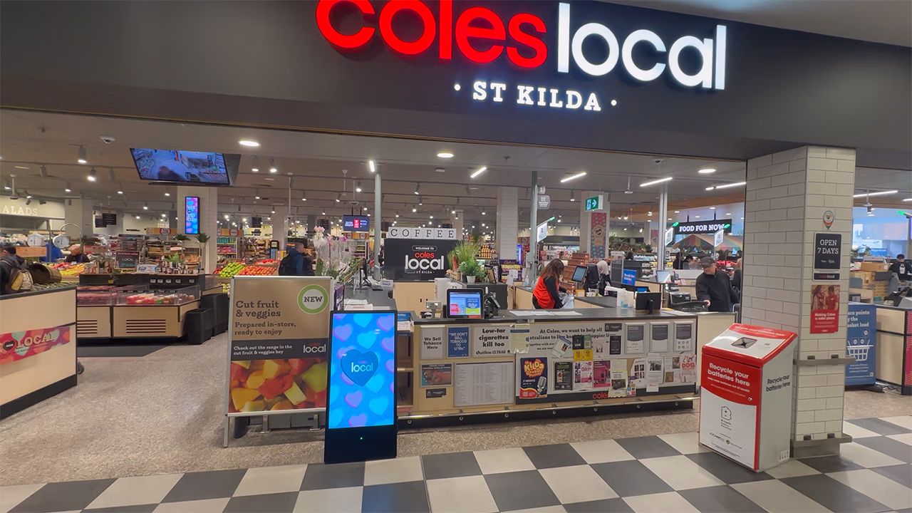 Coles ST Kilda Digital Signage Installation digital signage installation by onQ Digital Group