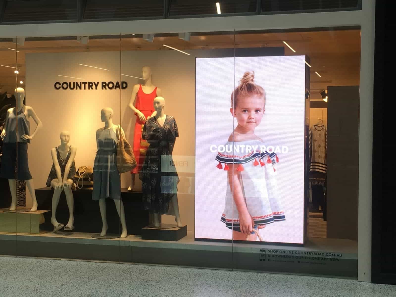 Country Road T4 Airport Melbourne digital signage installation by onQ Digital Group