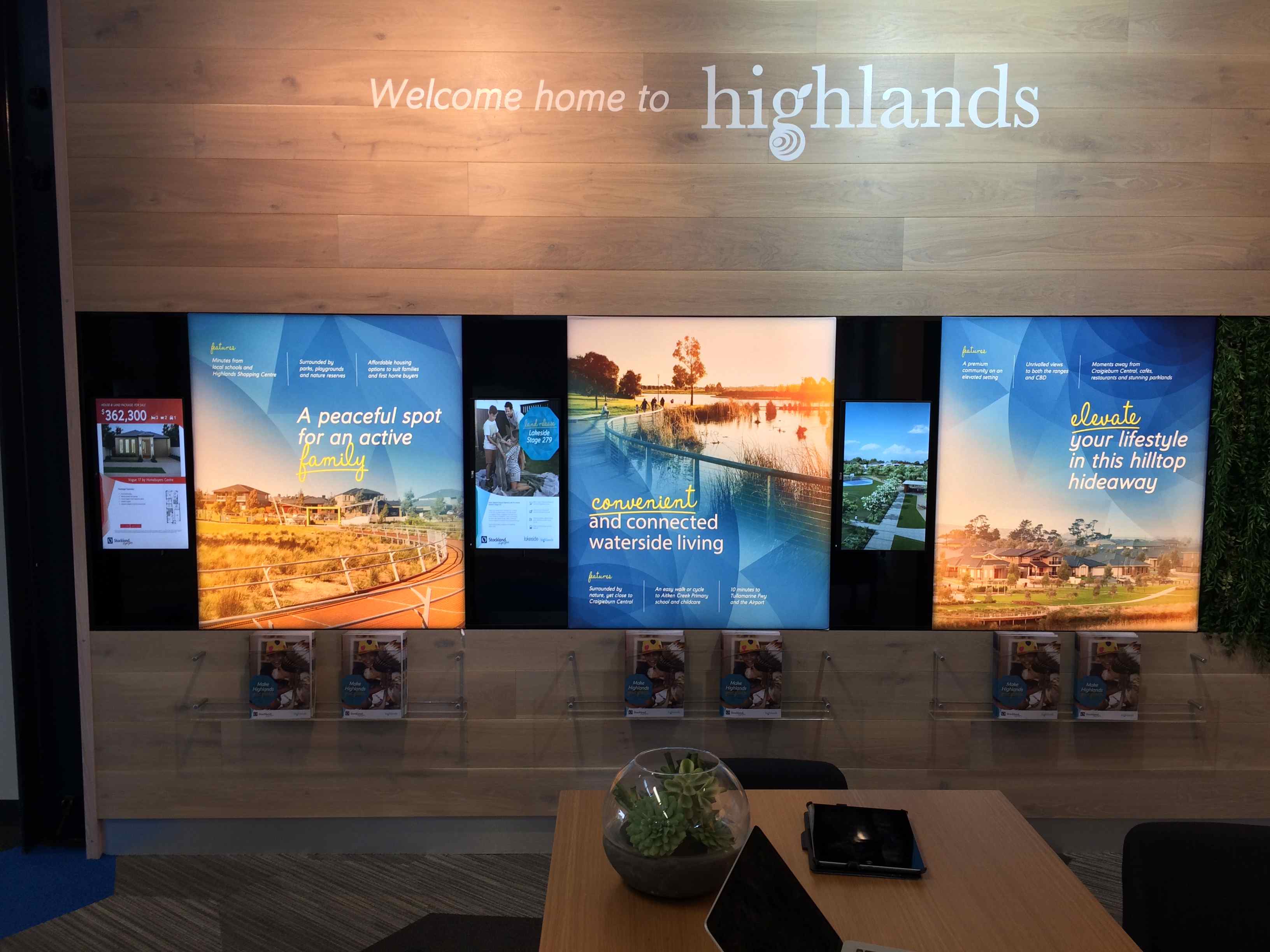 Stockland Highlands Display Centre installation gallery image 1 by onQ Digital Group