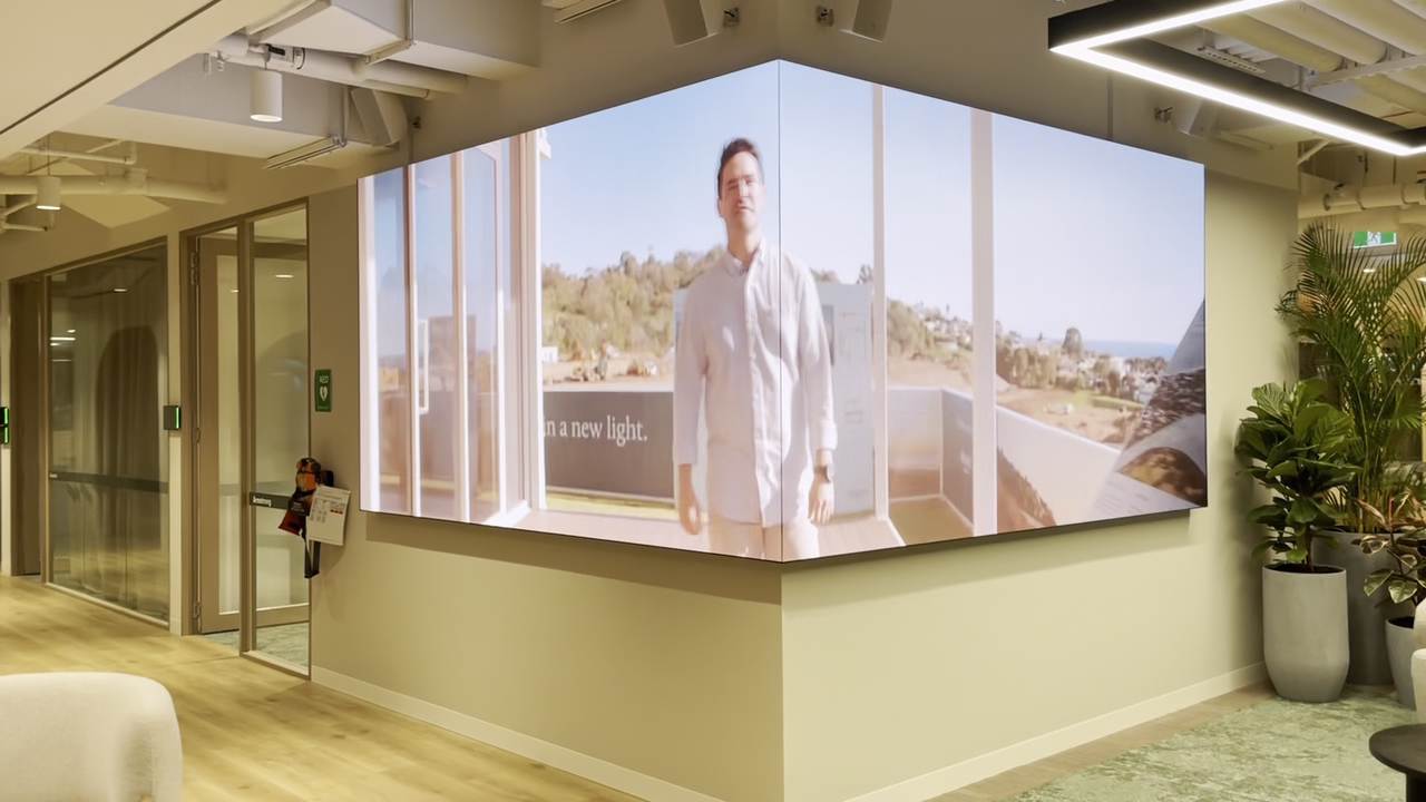 Villawood Properties L-Shaped LED Screen Installation installation gallery image 1 by onQ Digital Group