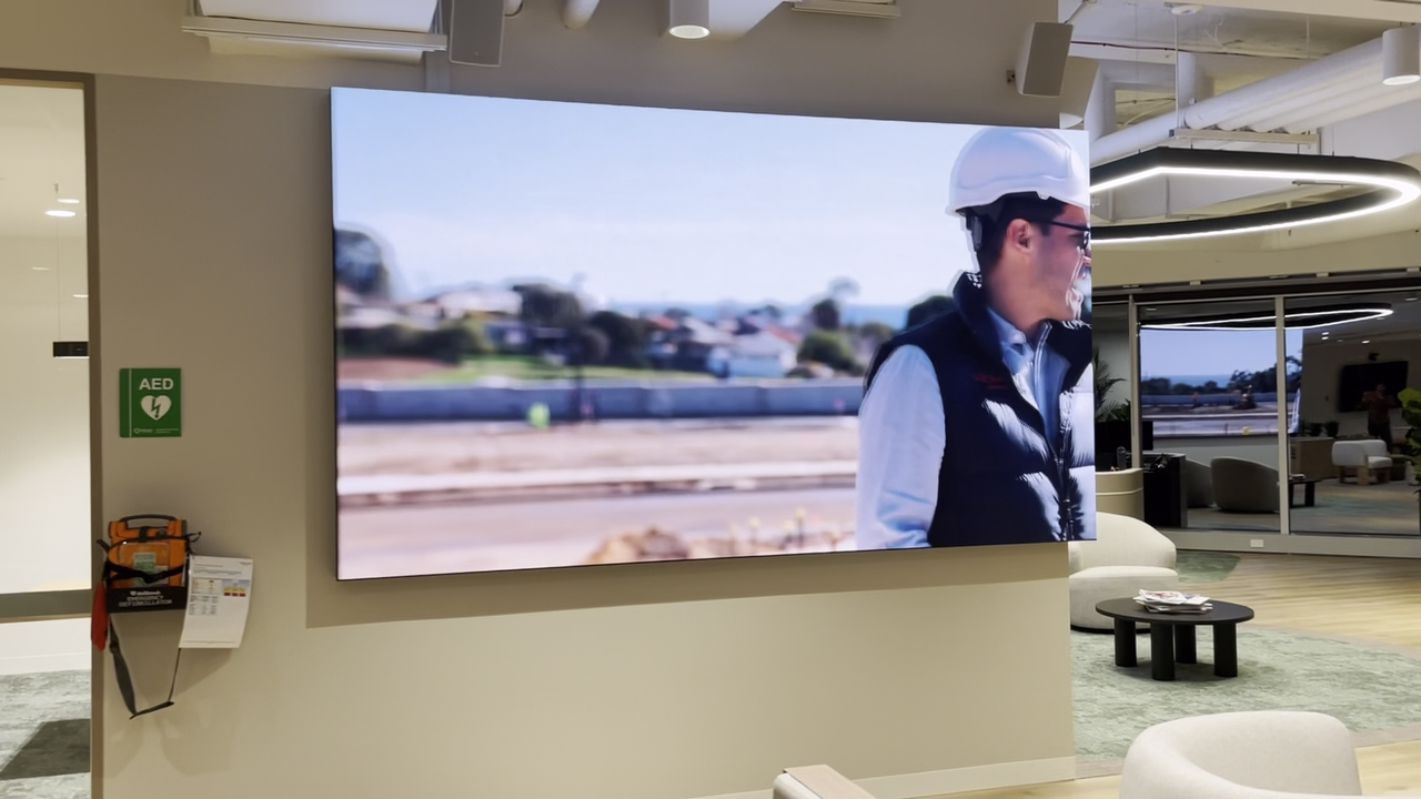 Villawood Properties L-Shaped LED Screen Installation installation gallery image 4 by onQ Digital Group