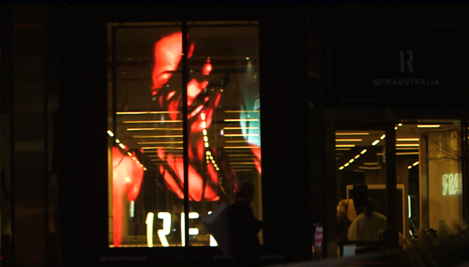 1Rebel Gym Transparent LED Digital Signage installation gallery image 4 by onQ Digital Group