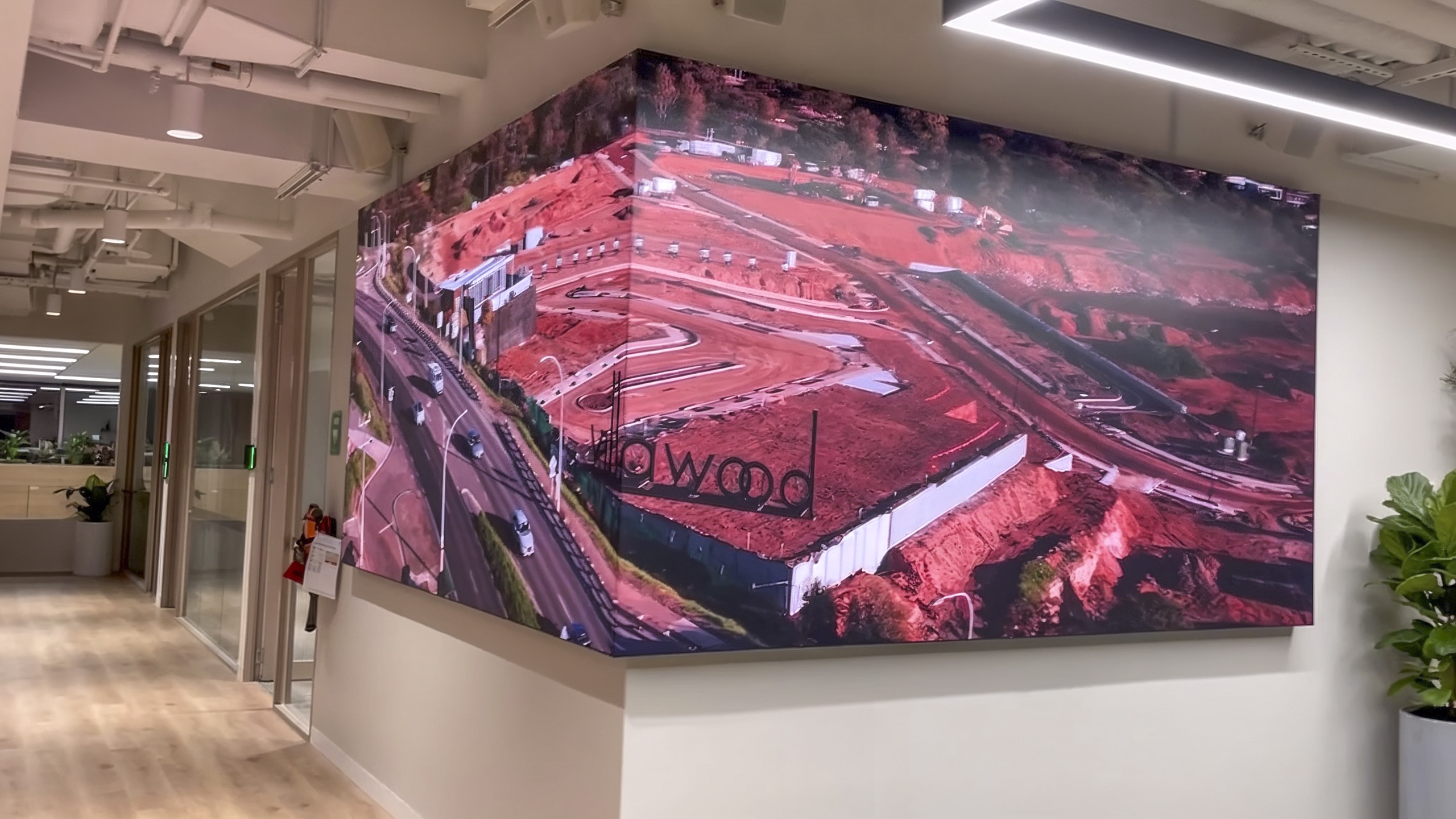 Villawood Properties L-Shaped LED Screen Installation installation gallery image 3 by onQ Digital Group