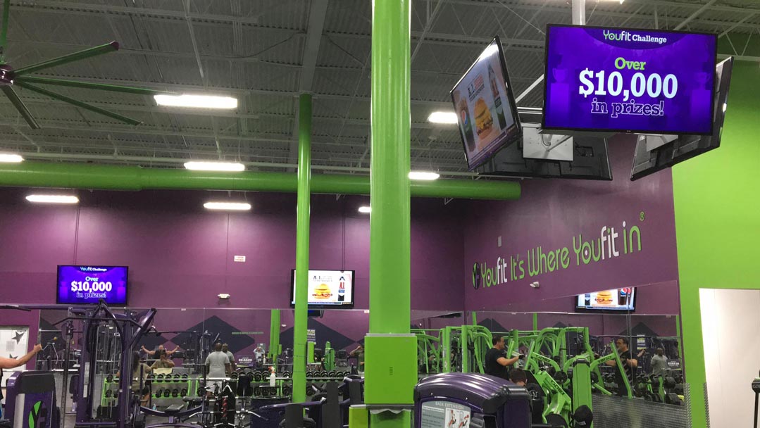 Fitness Recreation digital signage by onQ Digital Group