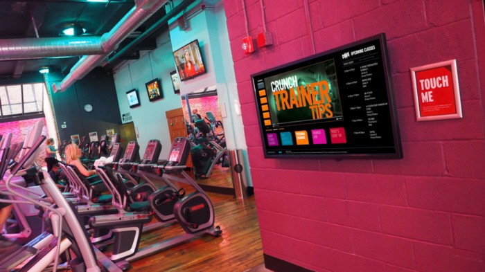 Fitness Recreation digital signage CTA by onQ Digital Group