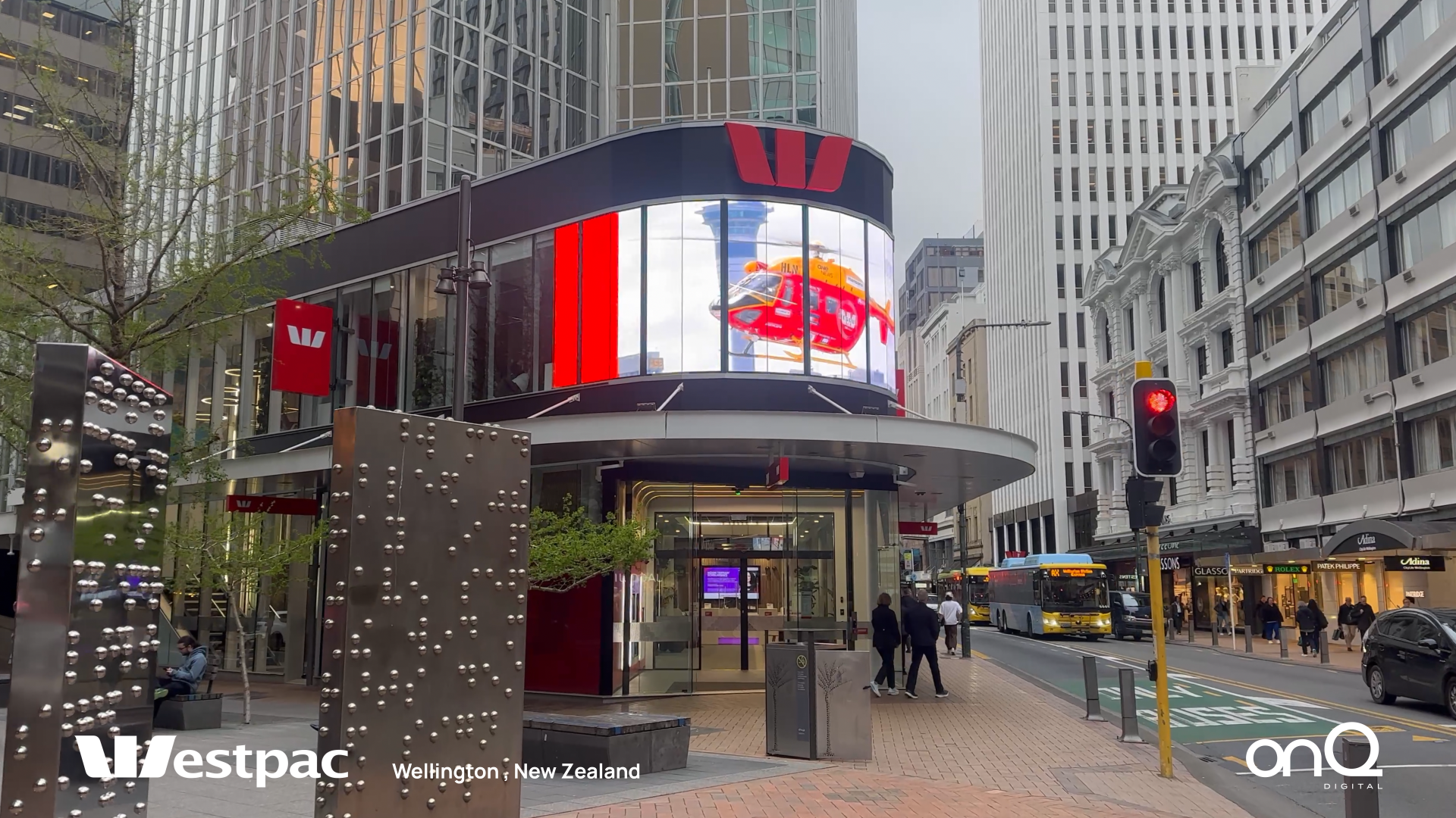 Westpac, Wellington Transparent Curved LED Installation results video thumbnail by onQ Digital