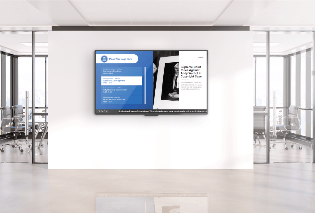 Government digital signage call-to-action image by onQ Digital