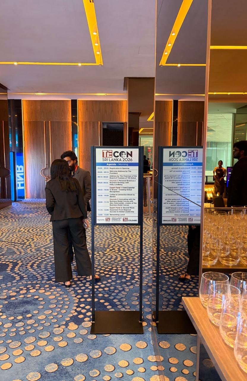 onQ ePoster stands deployed across a multi-site venue rollout