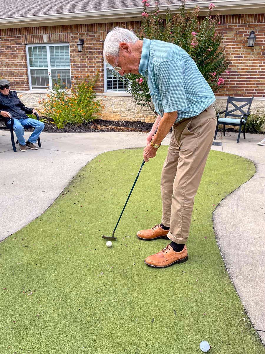 Resident playing Golf