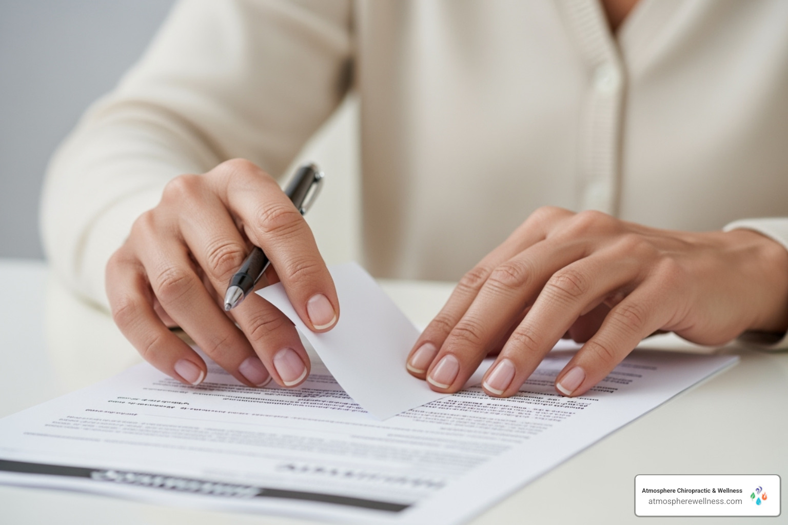 person reviewing insurance paperwork - auto accident chiropractor lehi