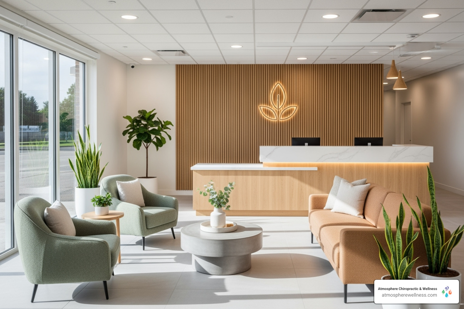 Wellness clinic reception area - cryotherapy lehi utah