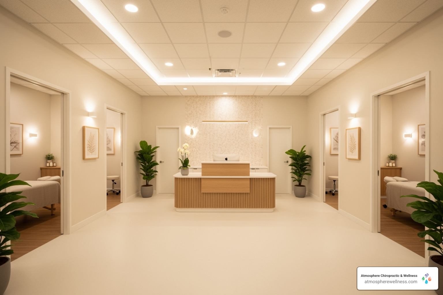 Serene clinic interior showing multiple therapy rooms - wellness clinic lehi