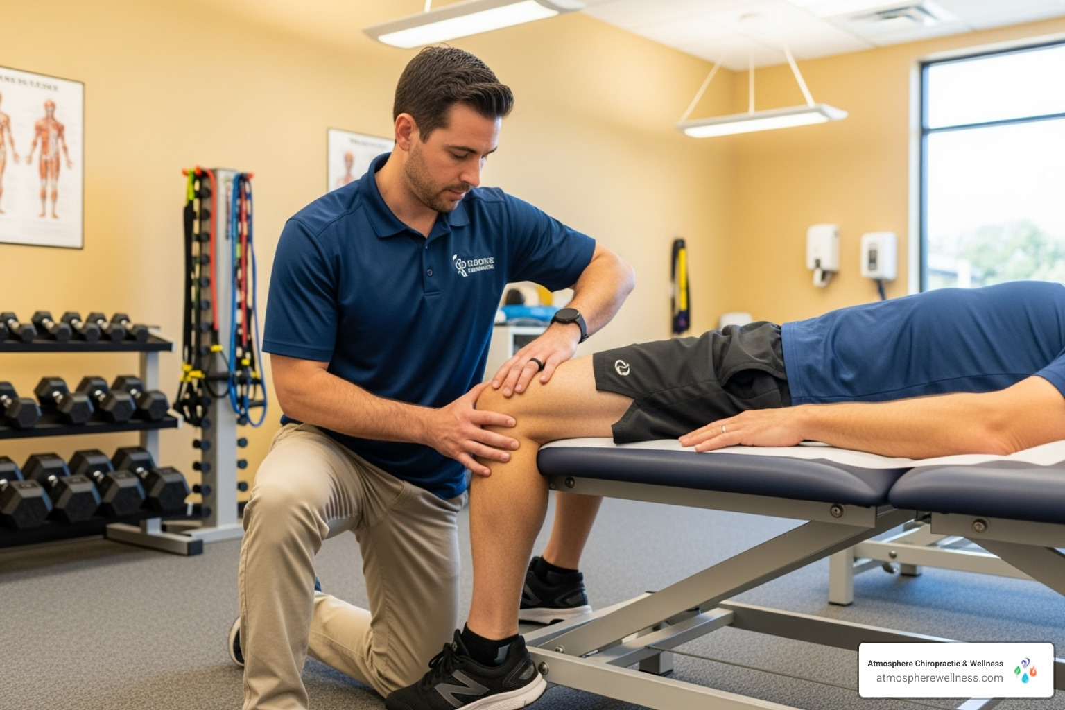 physical therapist working on a patient's knee - physical therapy near mr physical therapist working on a patient's knee - physical therapy near mr