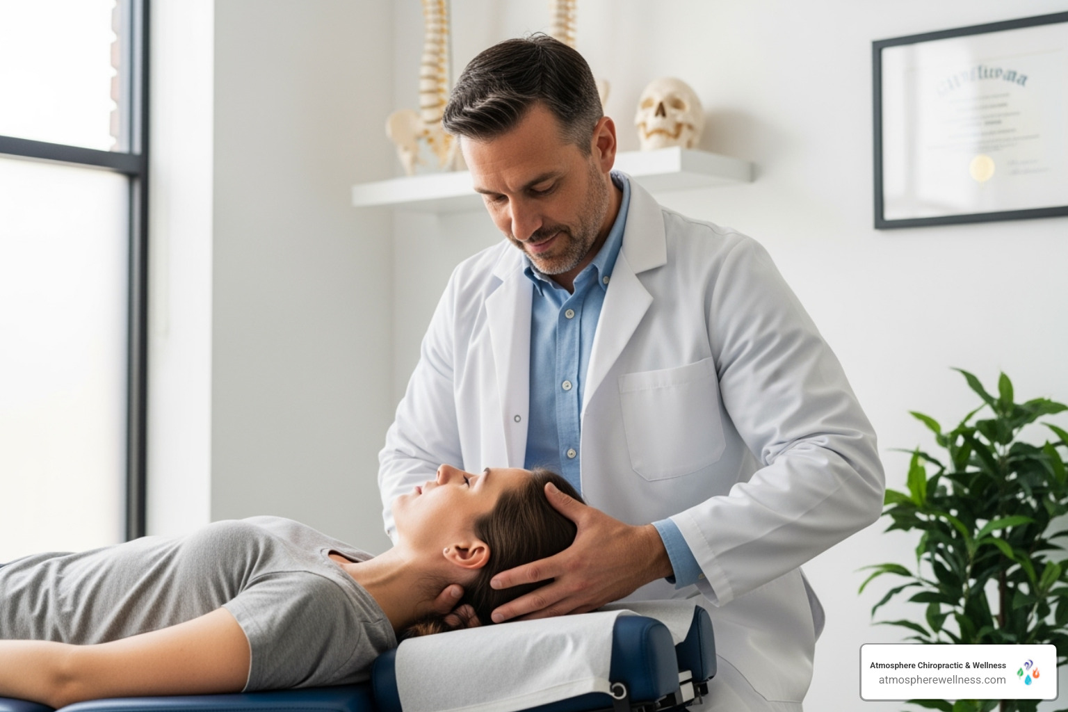 chiropractor performing neck adjustment - migraine relief lehi utah chiropractor performing neck adjustment - migraine relief lehi utah