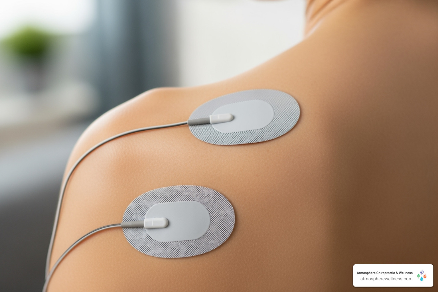 Image demonstrating correct electrode placement for shoulder pain - tens machine
