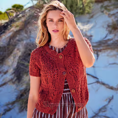 Red cardigan