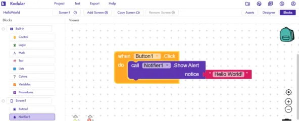 Слегка веет <a href="https://api.vc.ru/v2.8/redirect?to=https%3A%2F%2Fwww.kodular.io%2Fcreator%2F%23aboutcreator&postId=1941251" rel="nofollow noreferrer noopener" target="_blank">олдскулом</a>, но зато все понятно 
