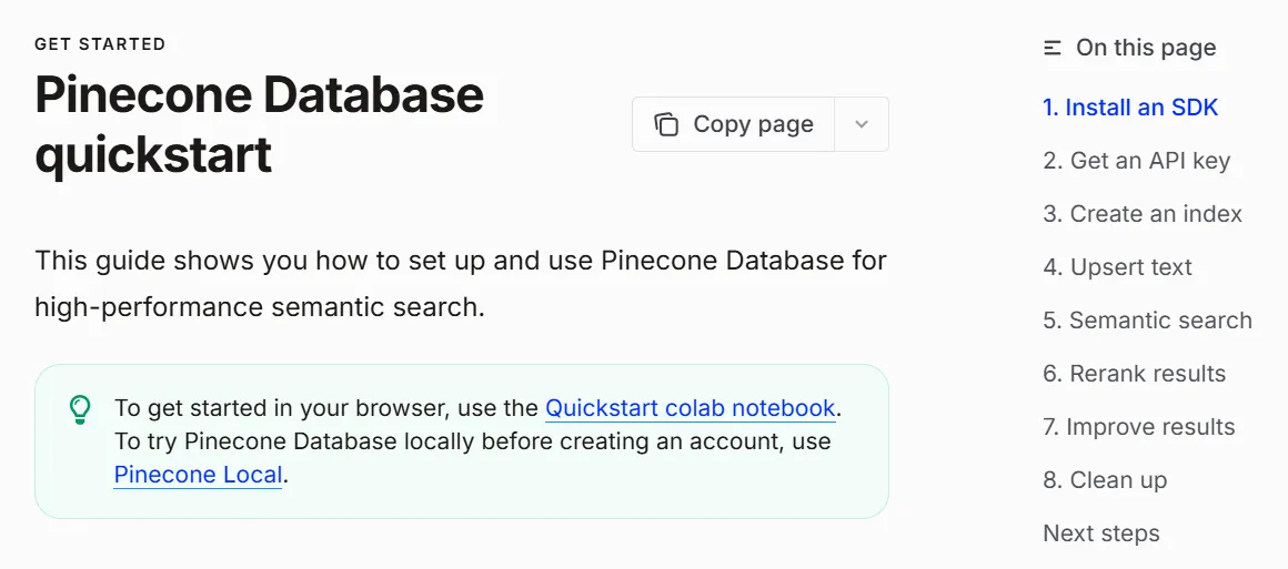 Руководство по началу работы с Pinecone Database для настройки высокопроизводительного семантического поиска