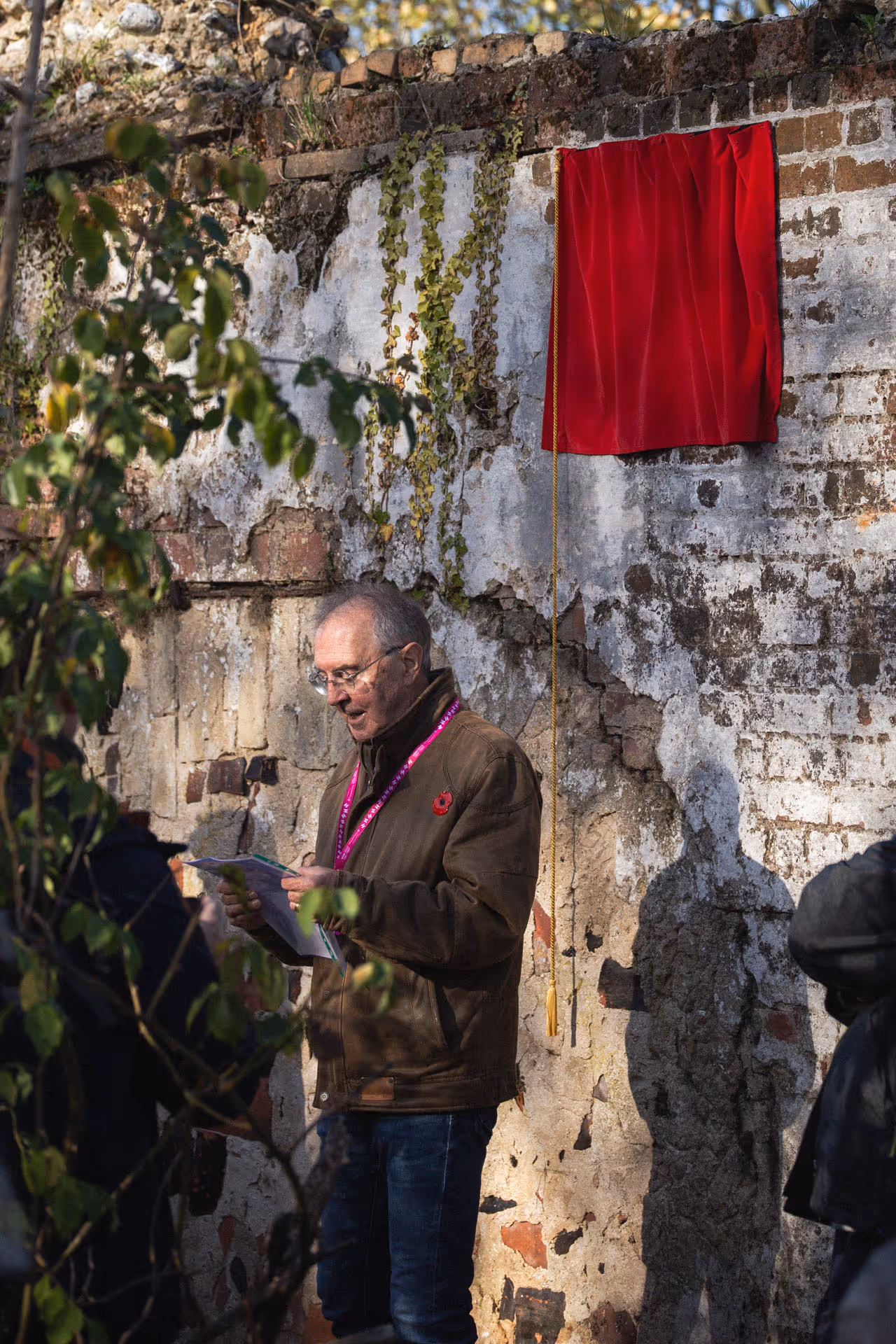 A representative of Friends of Kett’s Heights giving a speech ahead of the blue plaque unveiling ceremony for Robert Kett at Kett’s Heights.