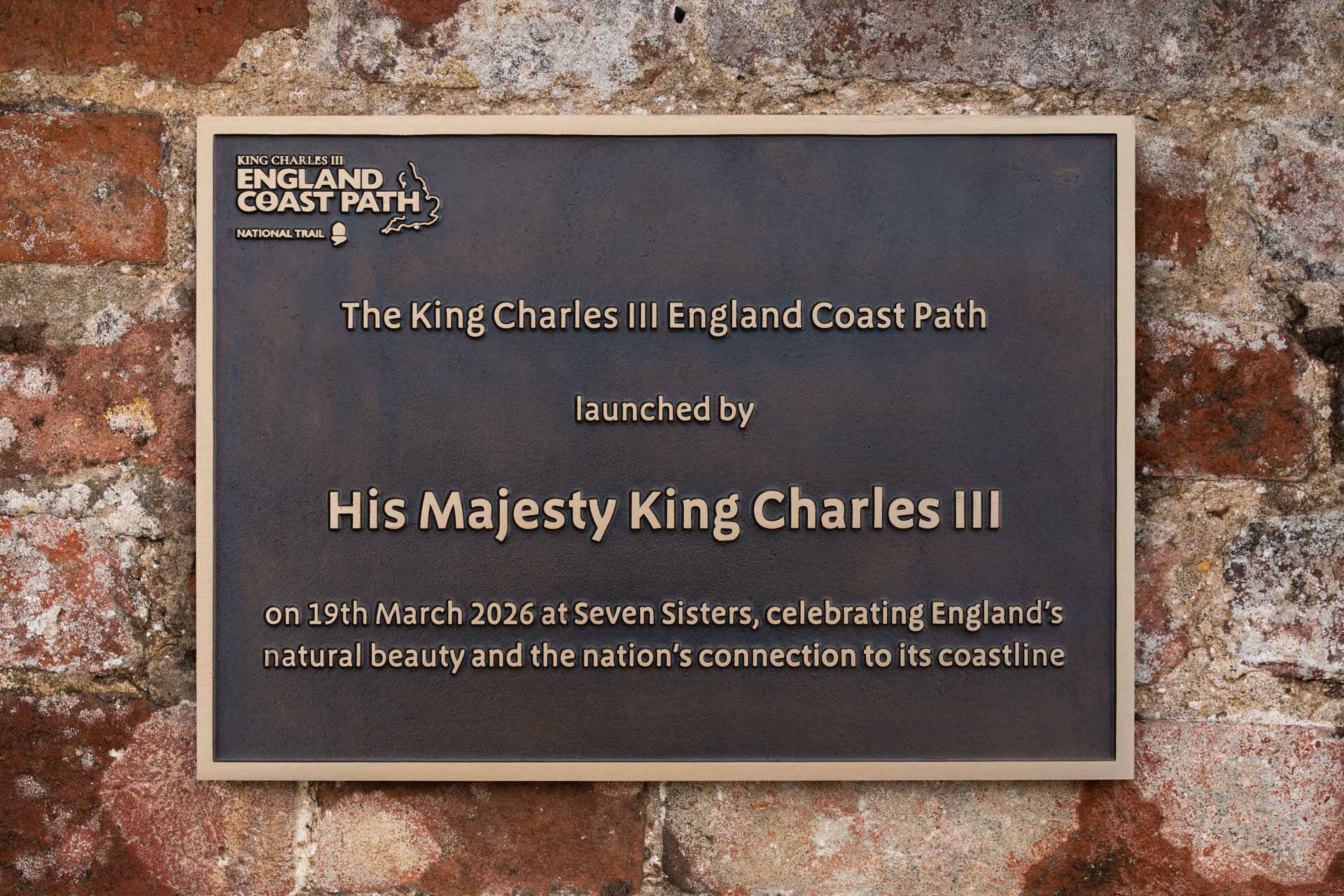 Bronze Plaque for King Charles III England Coast Path