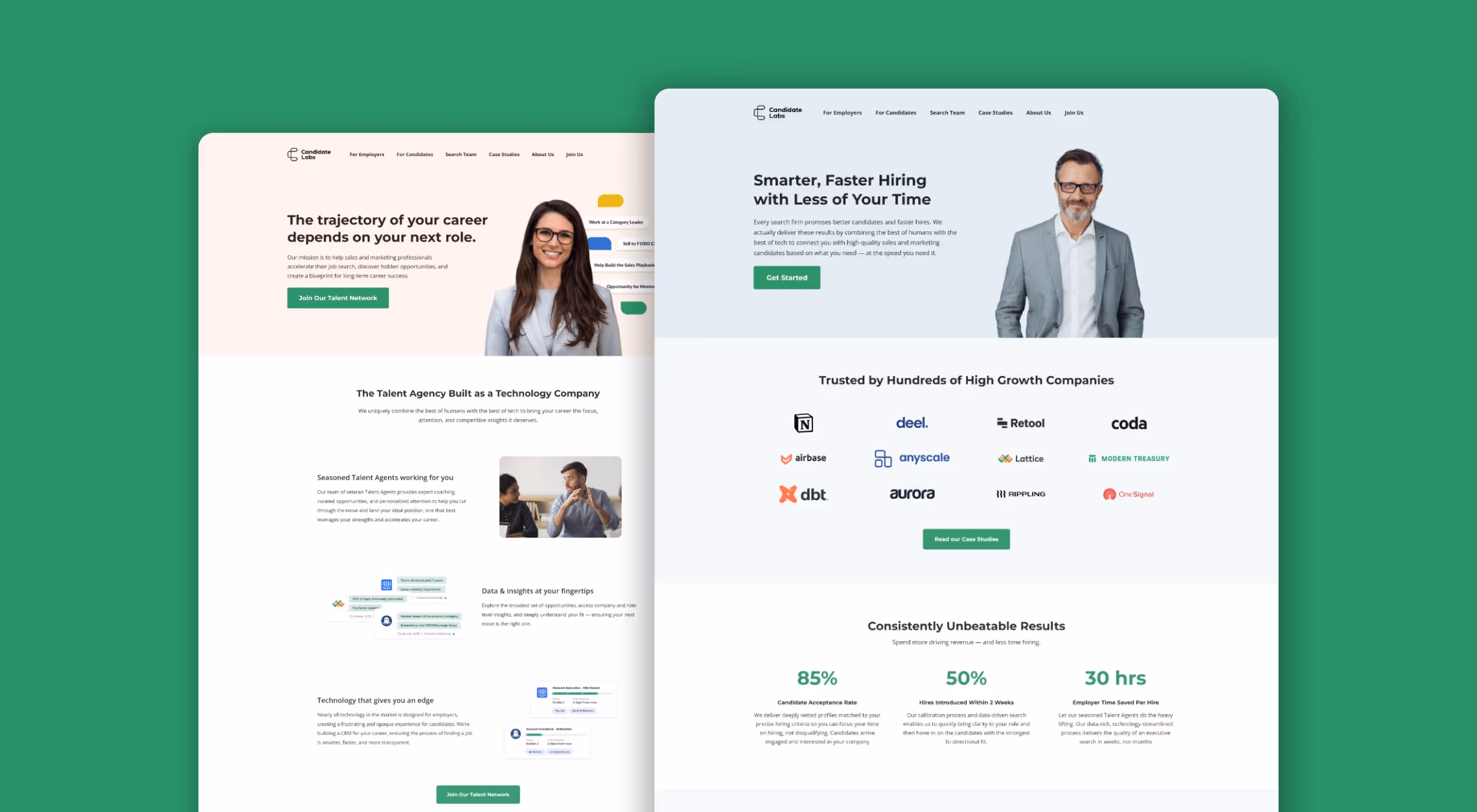 Staffing startup website design