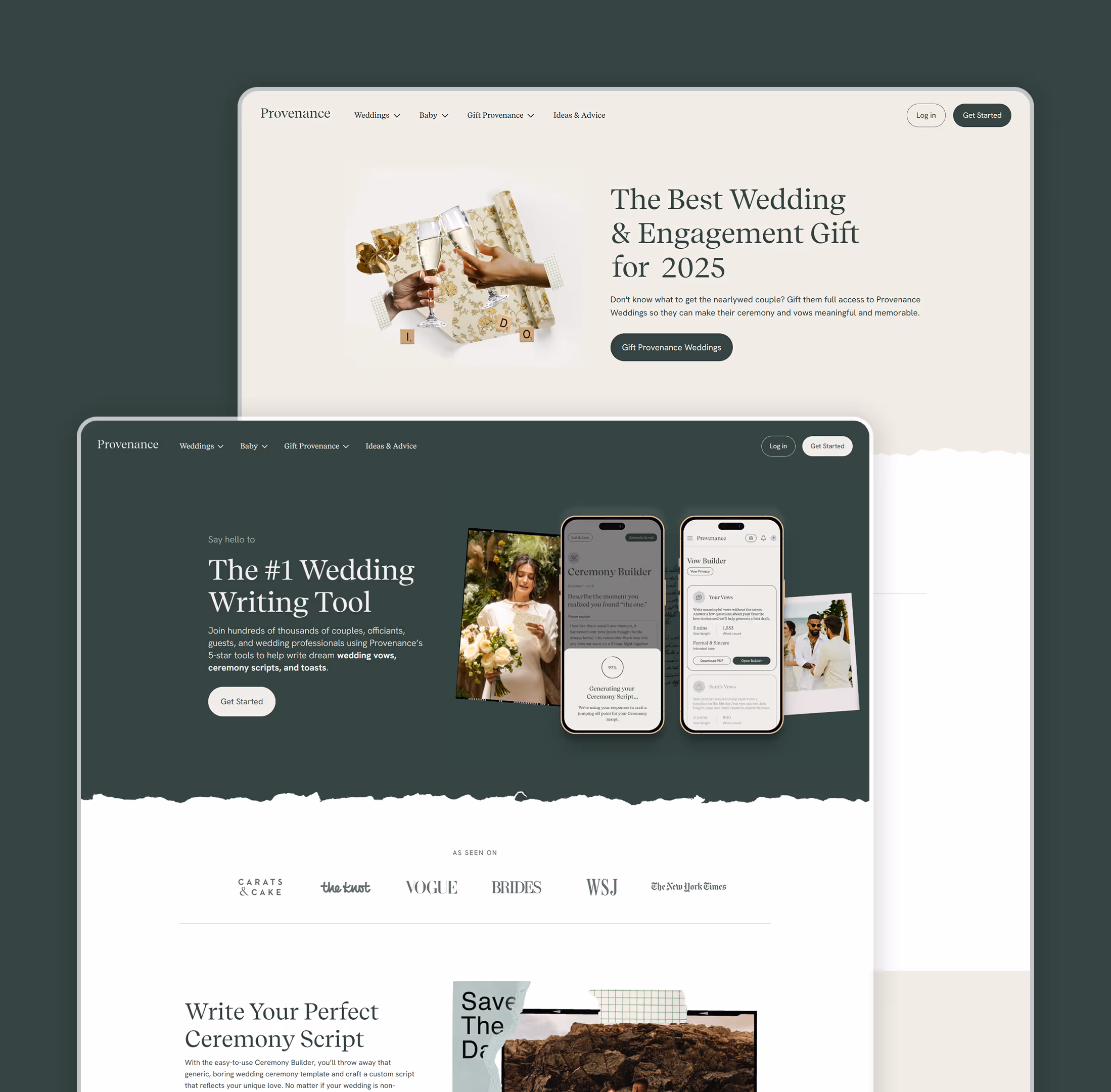 Wedding website design