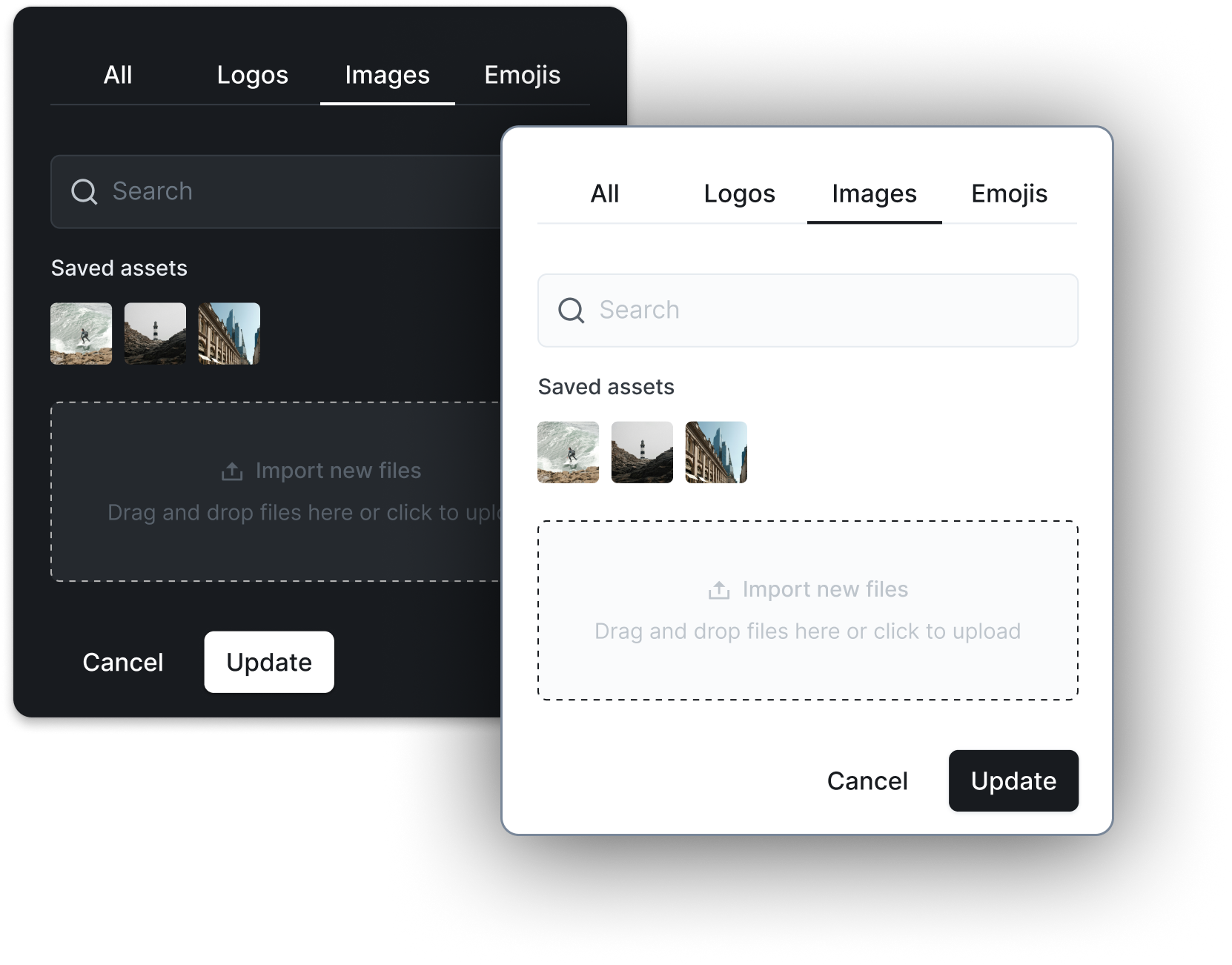 DSX UI Kit supporting both dark and light modes in Figma for seamless design in any environment.