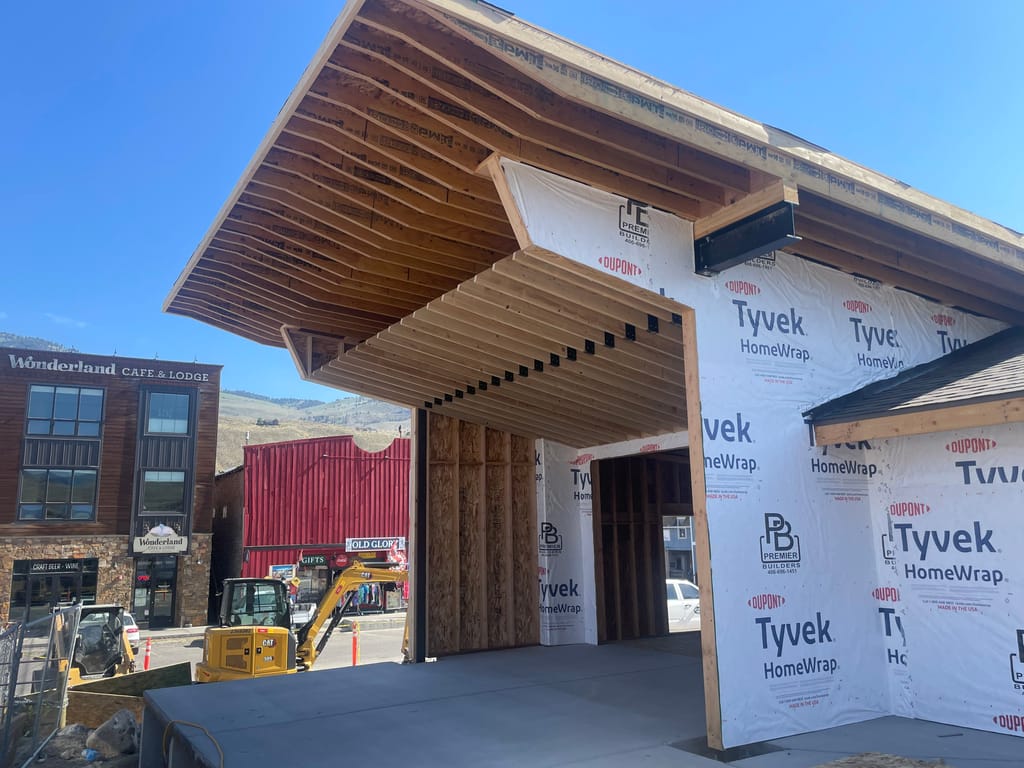 Two Bit Saloon architectural design, Gardiner Montana - front elevation
