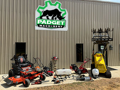 Landscaping equipment available for rent at Padget Machinery
