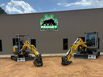 Mini excavator available for rent from Padget Machinery