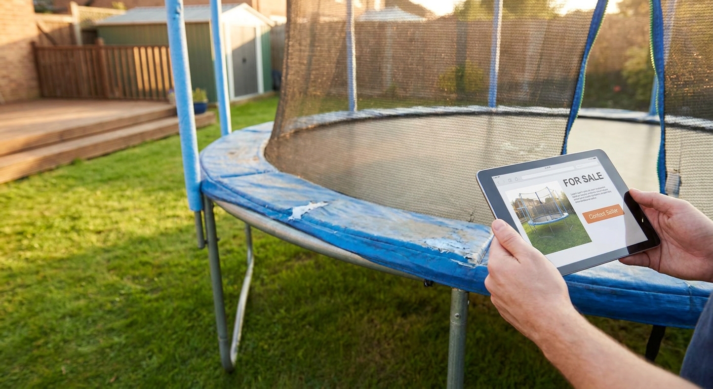 Used trampoline listed for resale