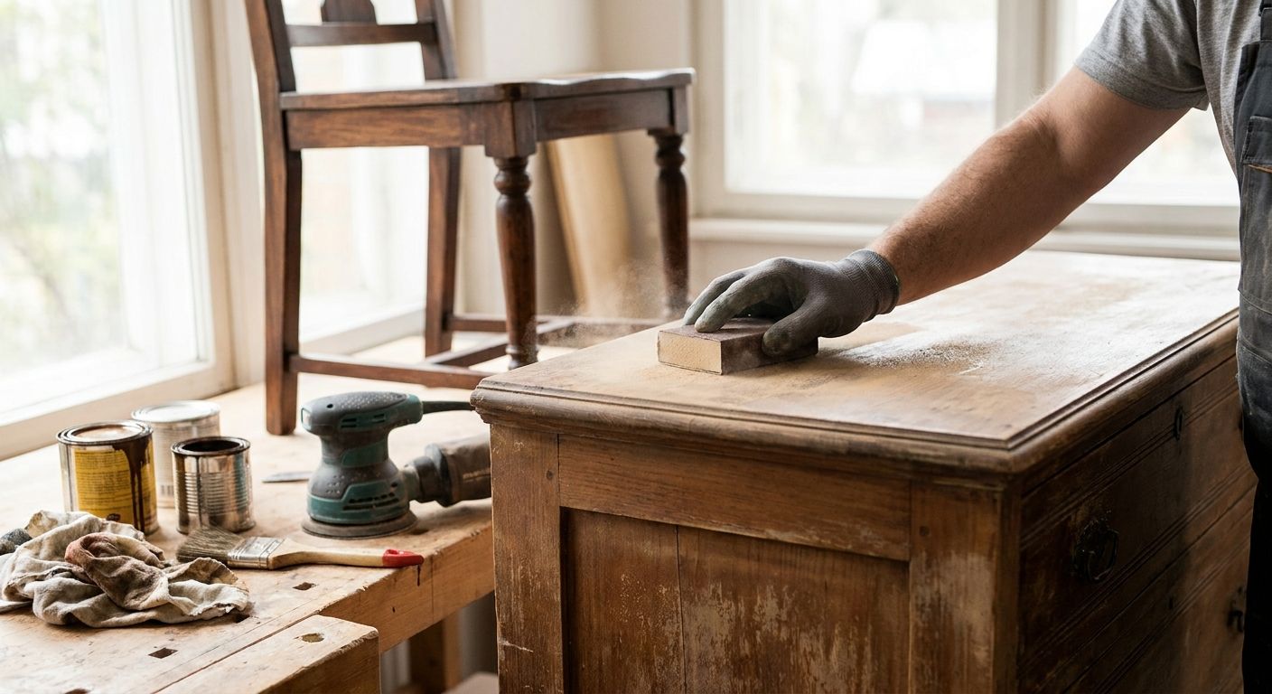 How to sand and refinish wood furniture before reselling