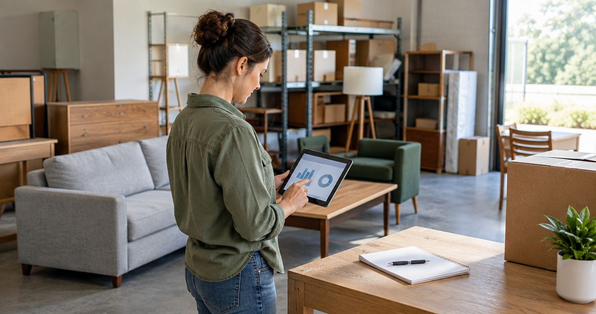 How much storage space do you need to start reselling furniture?