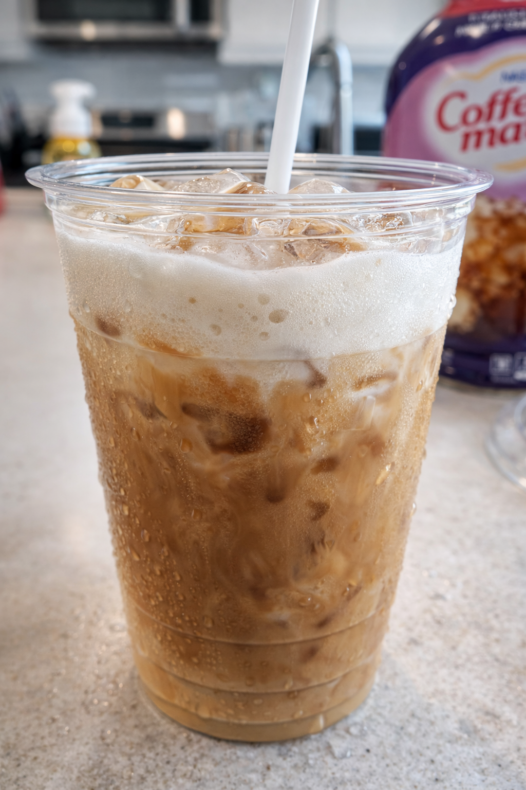 ice latte with foam