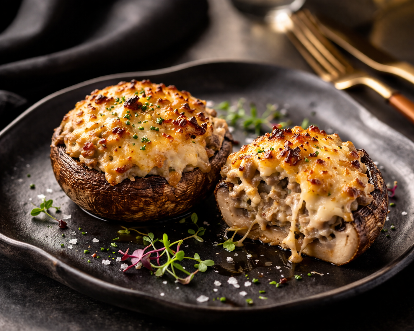 Close-up of a layered iced Dalgona coffee in a clear plastic cup, featuring creamy white milk swirled with rich brown coffee and topped with thick, frothy foam, set against a softly blurred neutral background.