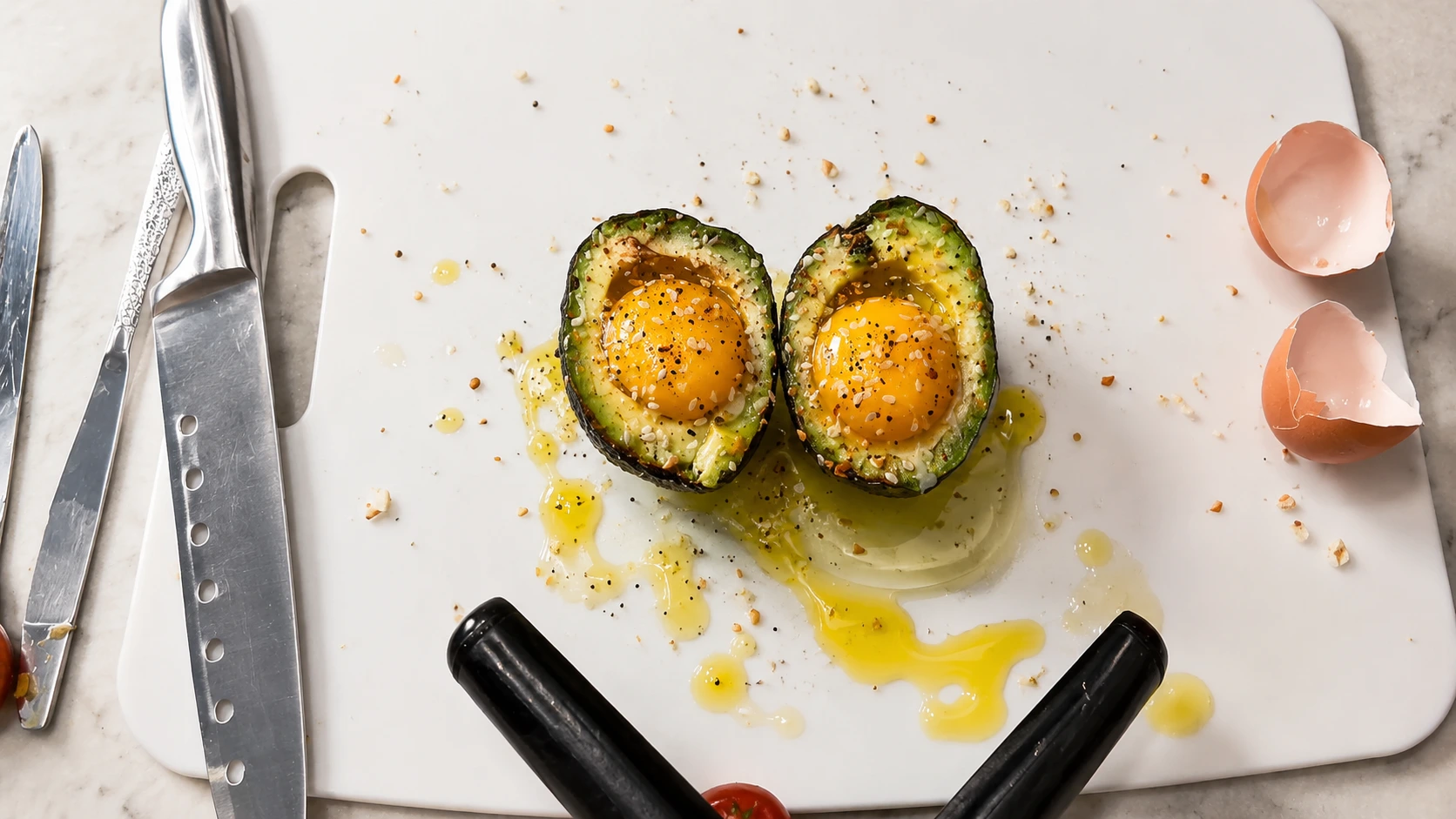 Avocado with bagel seasoning