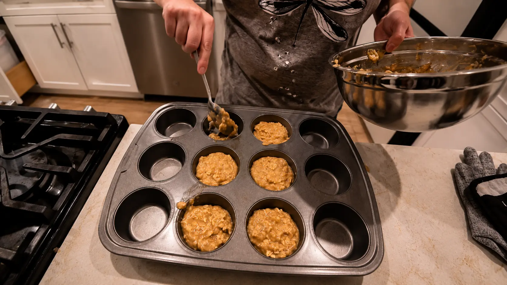 muffin doe in a pan