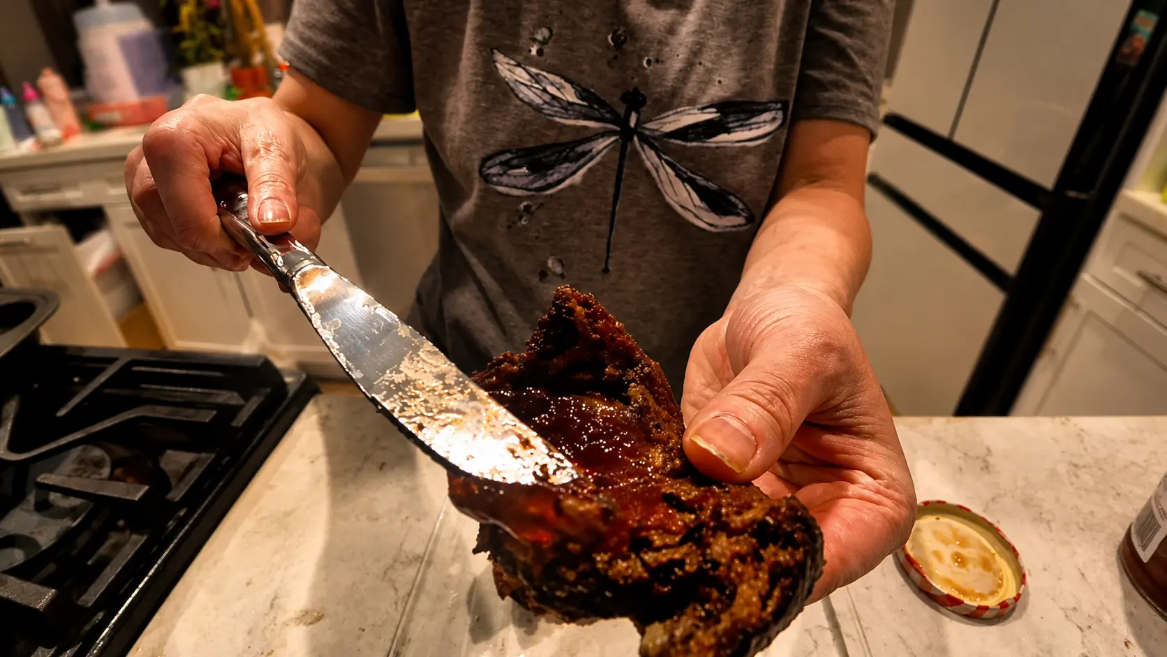 strawberry jam on the mufifn