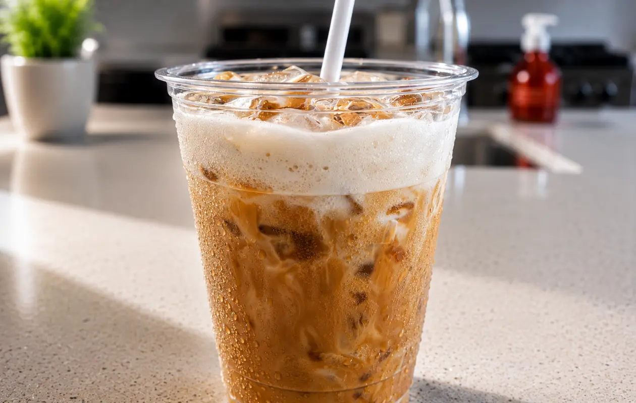 ice latte with foam