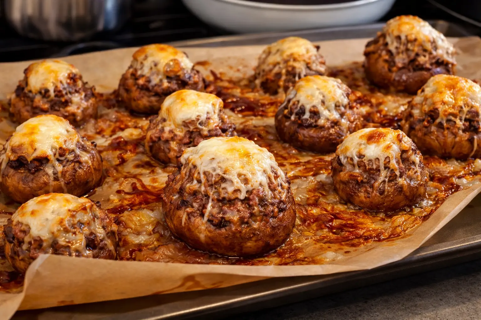 12 baked mushroom with cheese
