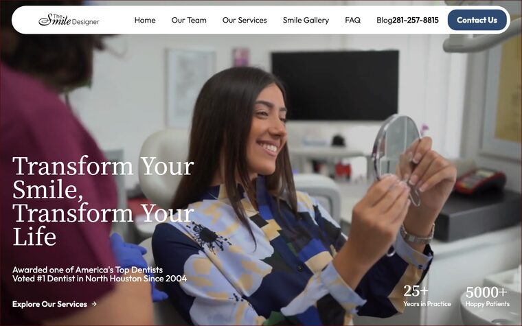 The Smile Designer of Spring website preview
