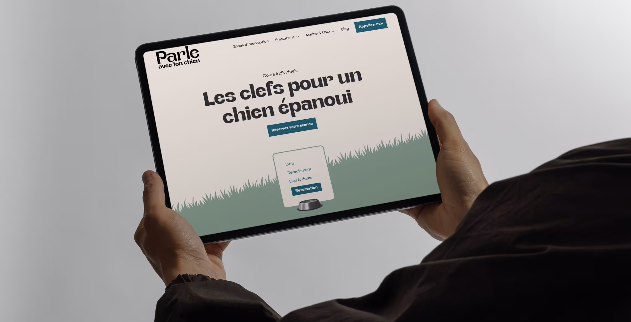 Visuel de site internet pour Parle avec ton Chien, création de site internet et logo pour professionnel secteur canin