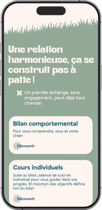 Visuel de site internet pour Parle avec ton Chien, création de site internet et logo pour professionnel secteur canin