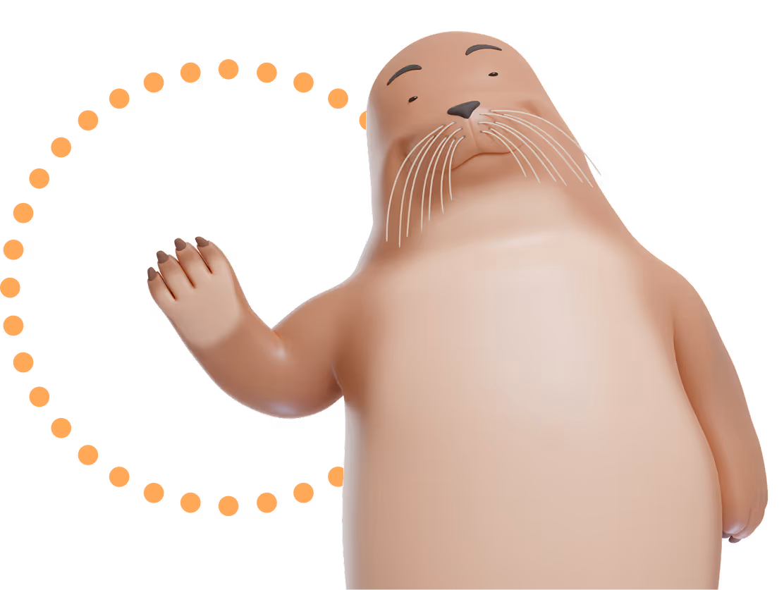 Grafikelement Robbe grüßt