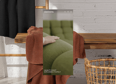 Video of a dark ecommerce homepage layout concept done for the brand Dareels.