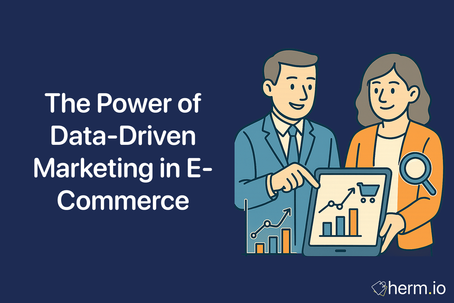 Dynamic infographic illustrating the impact of data-driven marketing on e-commerce growth.