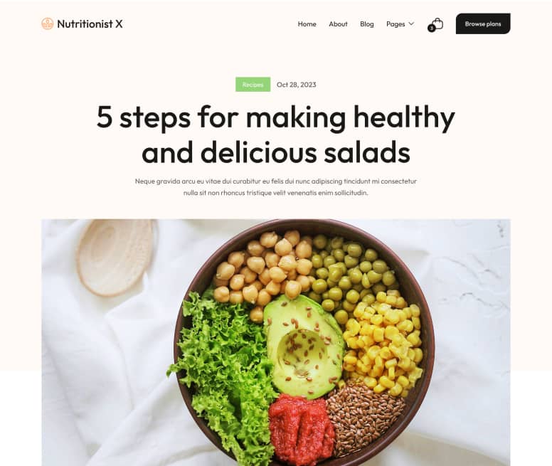Blog Post Page - Nutritionist X Webflow Template
