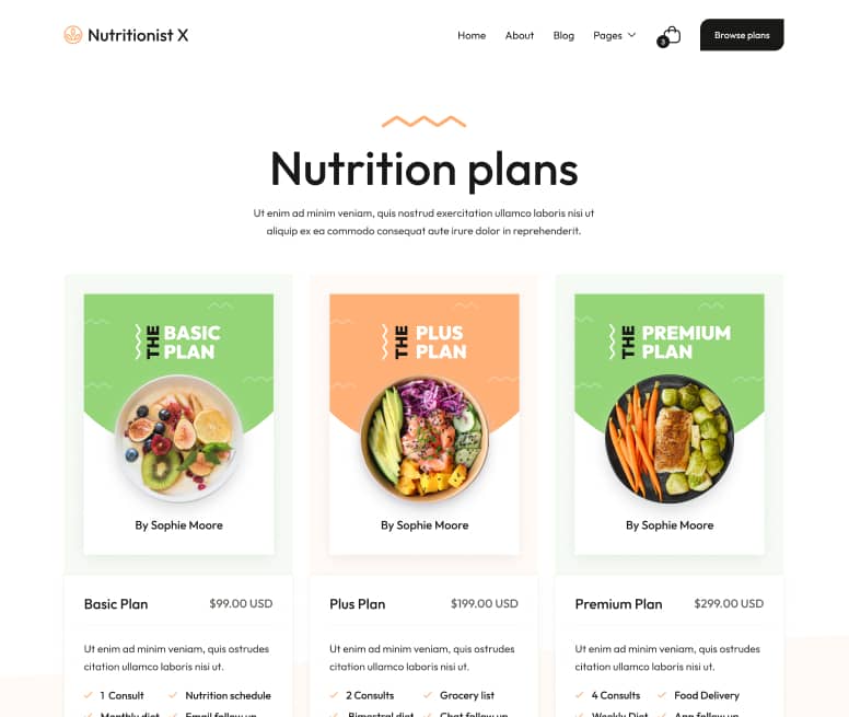 Shop Page - Nutritionist X Webflow Template