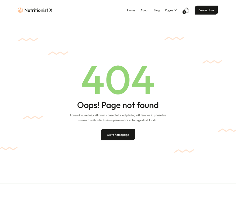 404 Not Found Page - Nutritionist X Webflow Template