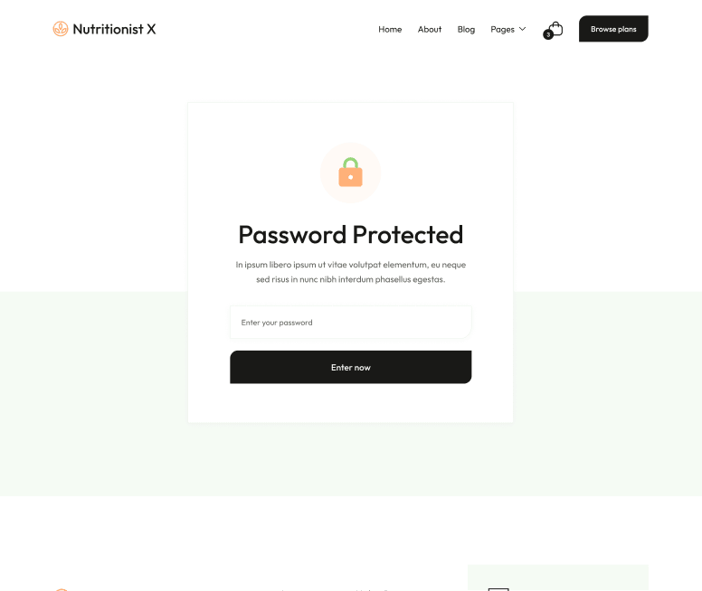 Password Protected Page - Nutritionist X Webflow Template